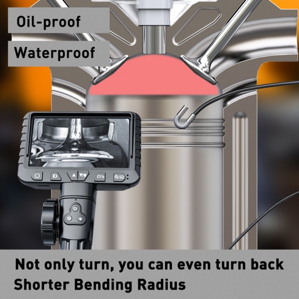 Articulating Videoscope Two-Way 180° Rotatable Borescope Camera - 0.33in Dia/5.5FT Cable
